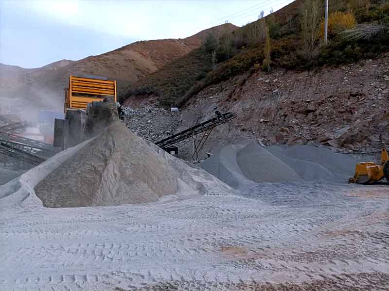 línea de producción de piedra caliza