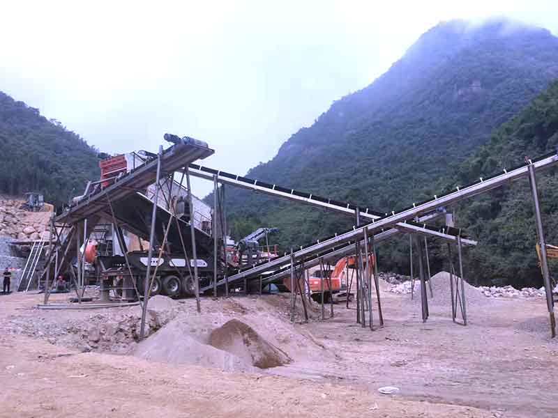 Estación móvil de trituración de neumáticos